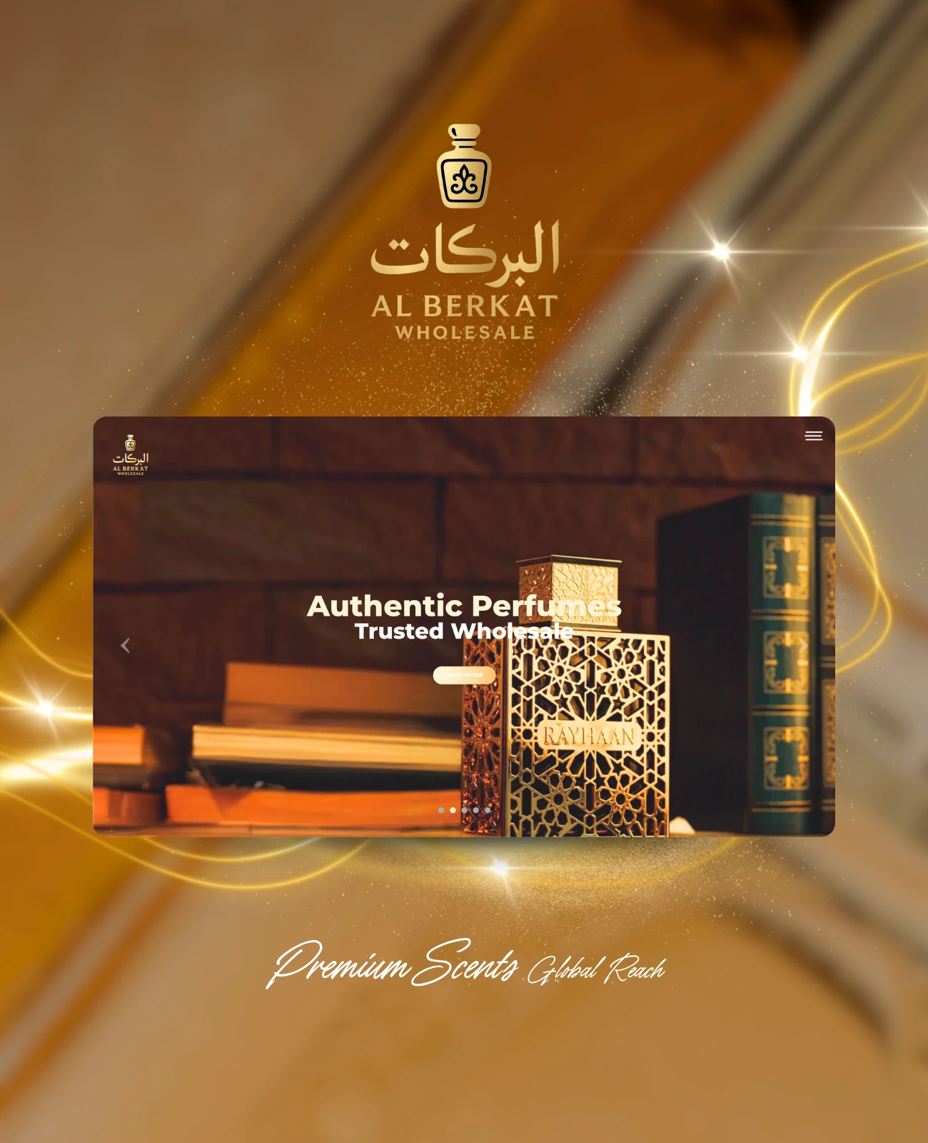 Al Berkat Perfume Wholesale website design by NMOR Studio — elegant web design for premium Arabic perfume brand in Malaysia