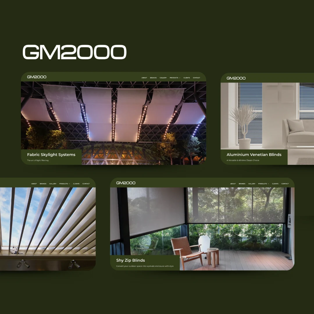 GM2000 Website Design for Window Furnishing and Architectural Hardware Solutions