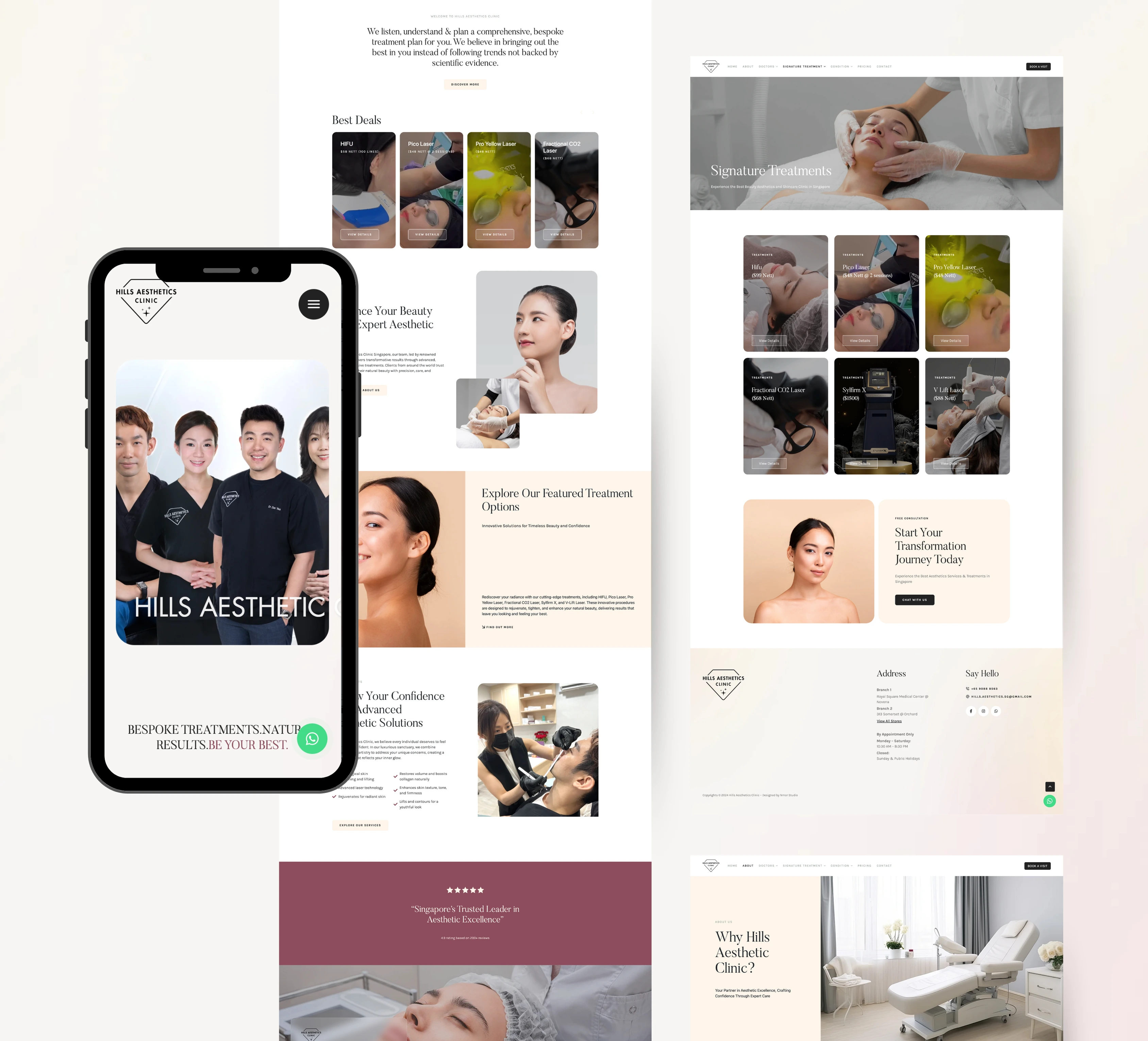 Hills Aesthetics — Skincare and Aesthetic Treatment Website Design