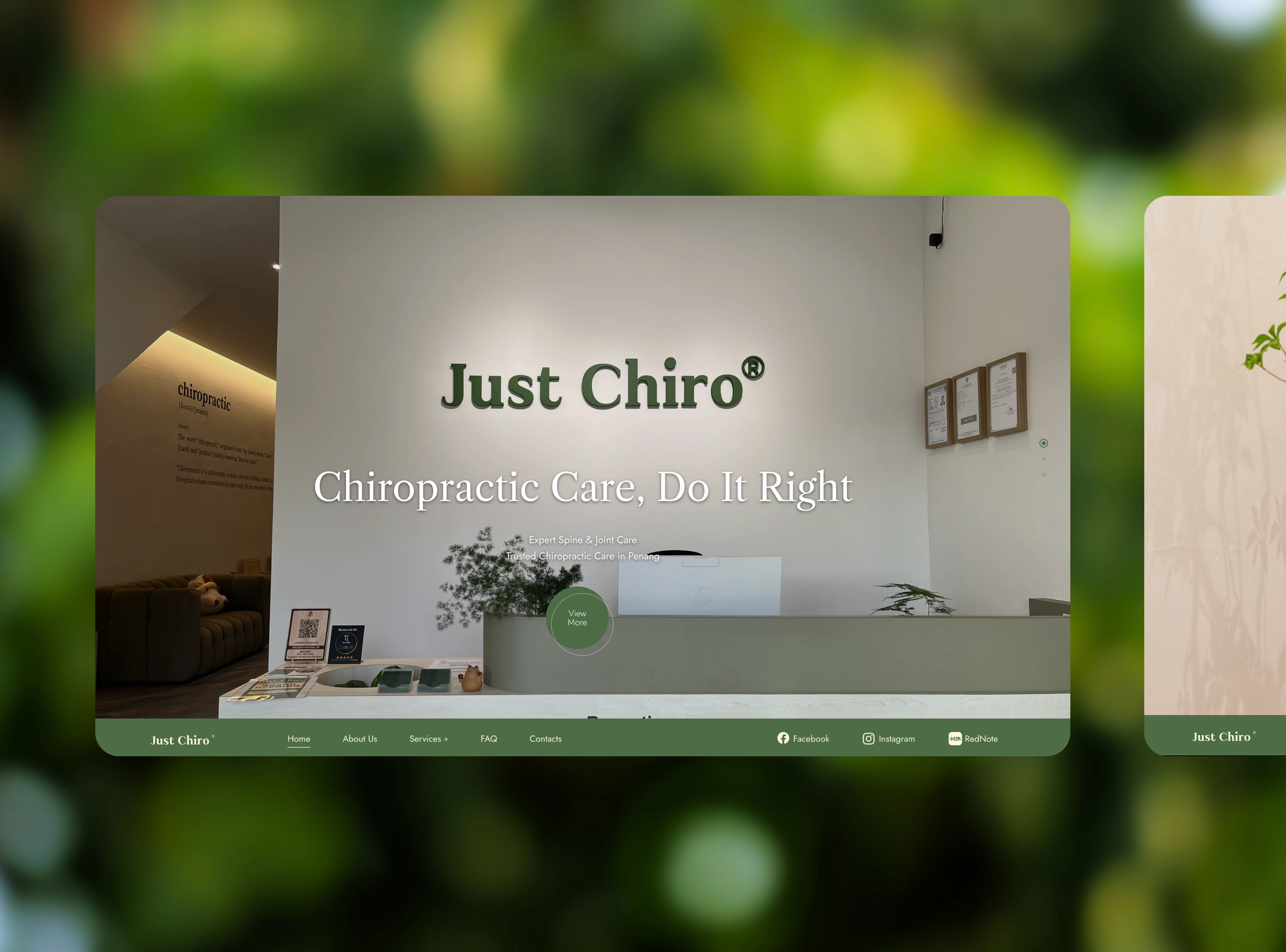 JustChiro — Chiropractic Clinic Website Design Focused on Mobility and Wellness