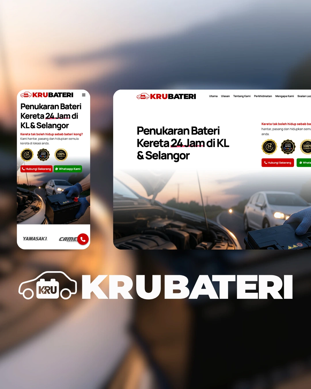 Krubateri — 24-Hour Car Battery Replacement Service Website Design